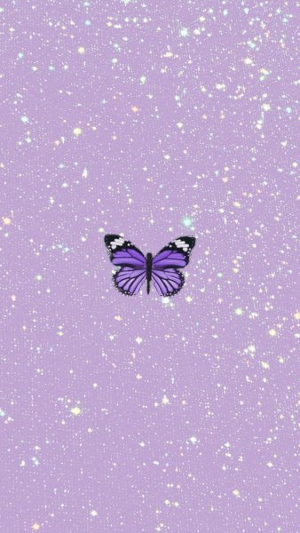 Сиреневые обои с бабочками