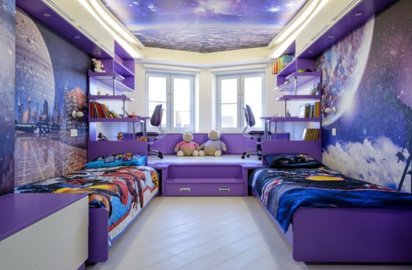 Фиолетовые детские комнаты