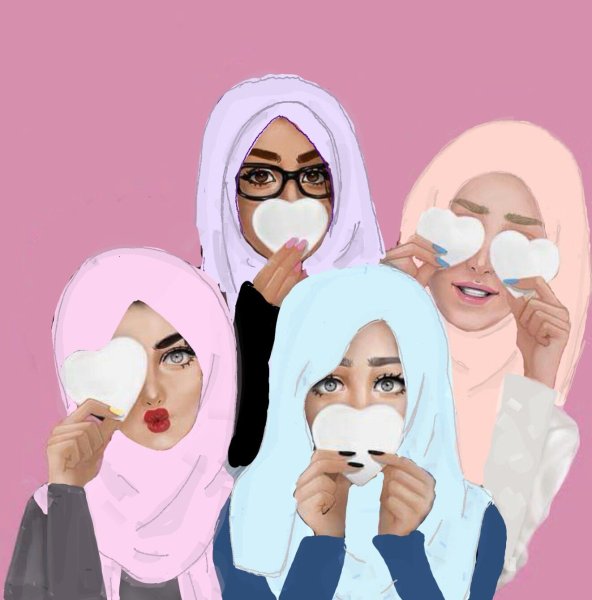 Четыре девушки в хиджабе