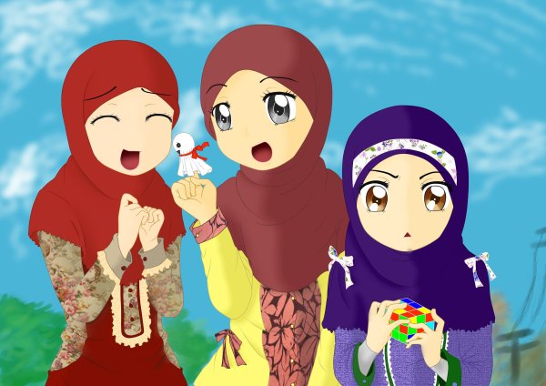 Три девочки мусульманки