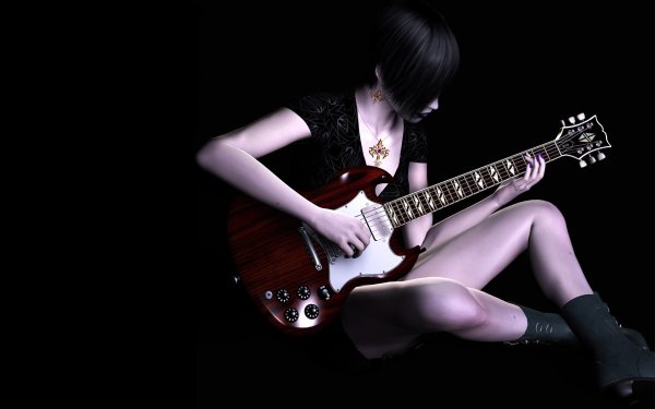 Девушка гитаристка хеви Metal