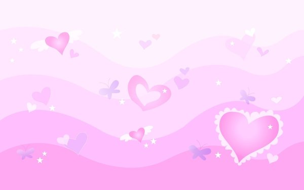 Розовый фон с сердечками