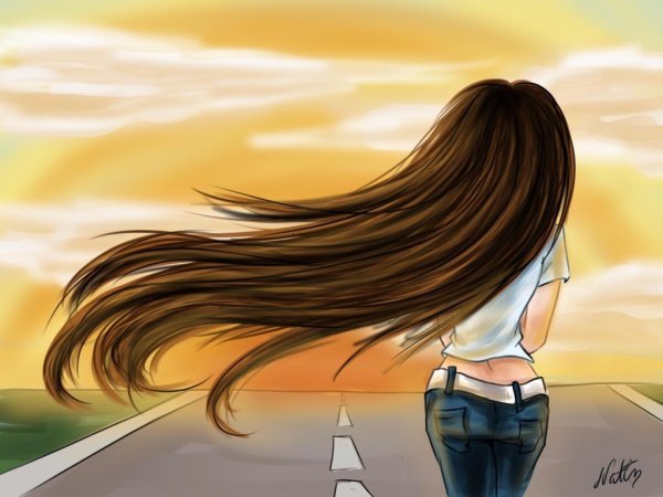 Девочка с длинными волосами