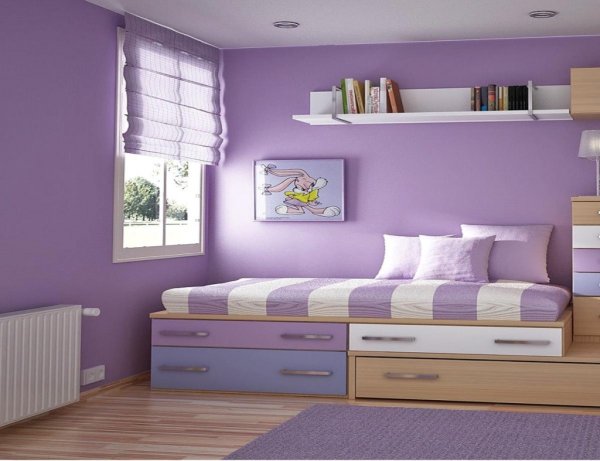 Фиолетовая спальня для девочки