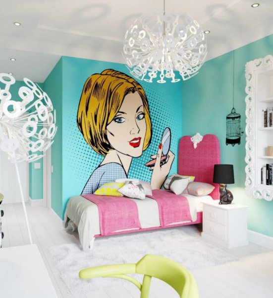 Комната в стиле поп арт для подростка