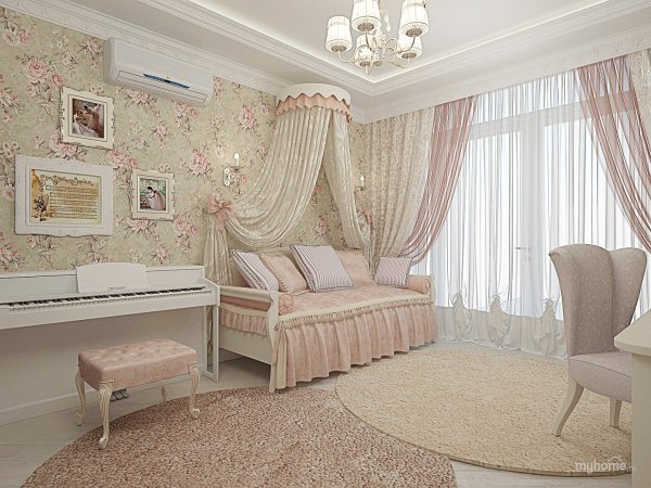 Детская комната для девочки в классическом стиле