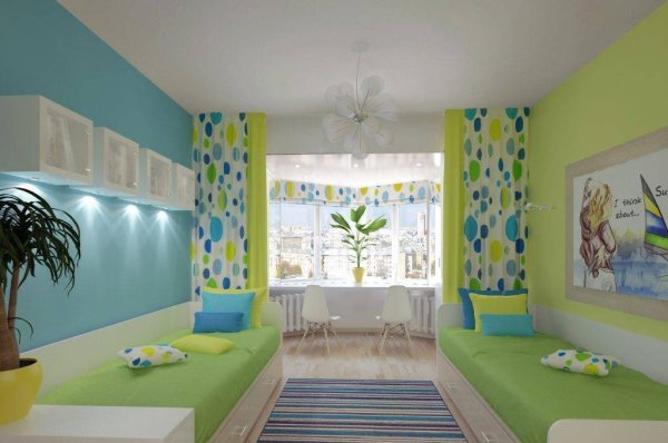 Цветовая гамма детской комнаты для разнополых детей