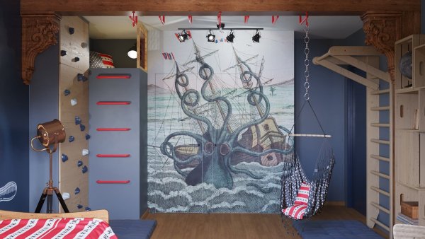 Комната в пиратском стиле для мальчика