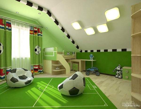 Комната для мальчика в футбольном стиле