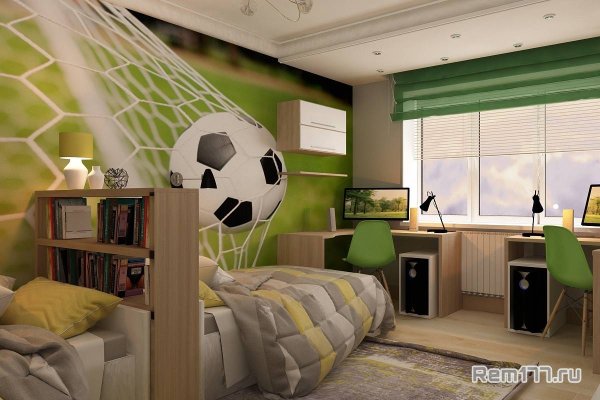 Комната в стиле футбола для мальчика
