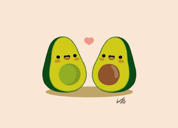 Обои авокадо мультяшные
