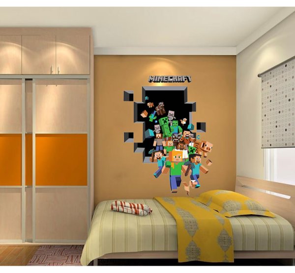 Декор комнаты в стиле майнкрафт