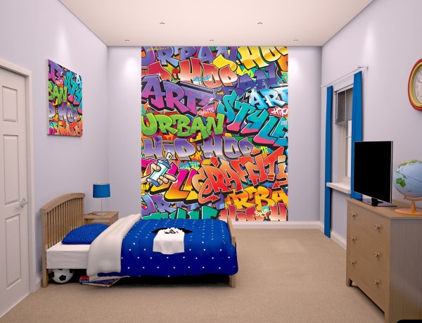 Роспись стен в комнате подростка