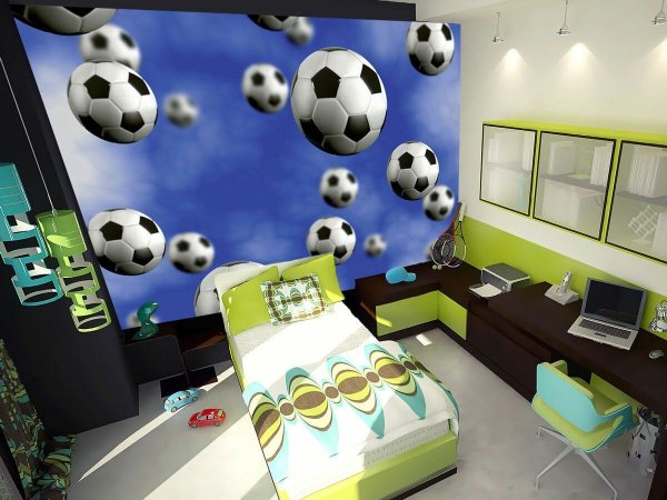 Детская комната в футбольном стиле