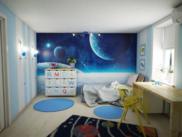 Комната в стиле космос для мальчика