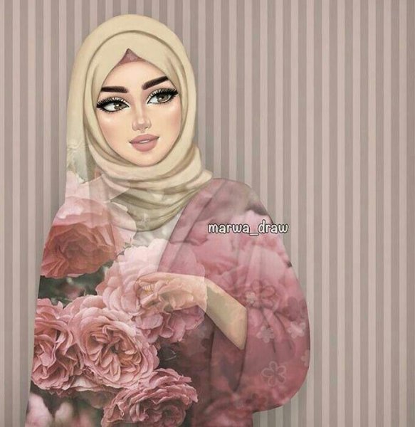 Арт хиджаб с цветами
