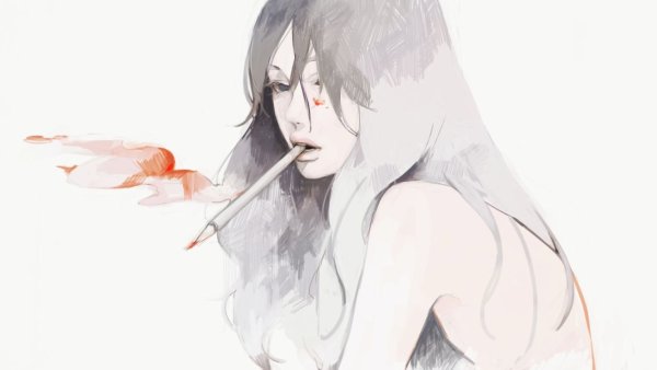 Курящие девушки арт