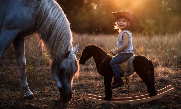 Детская фотосессия с лошадьми