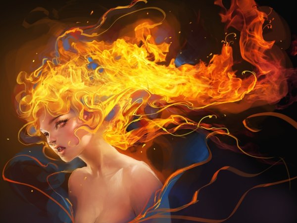 Девушка с огненными волосами фэнтези