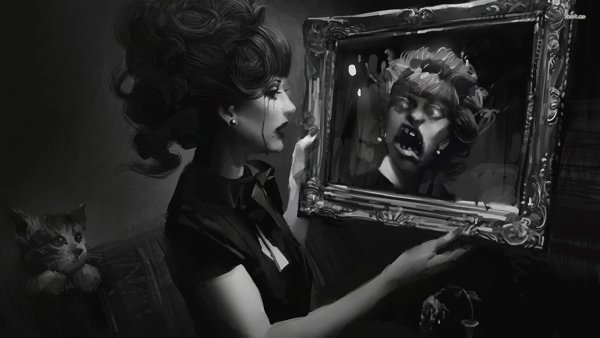 Страшное отражение в зеркале