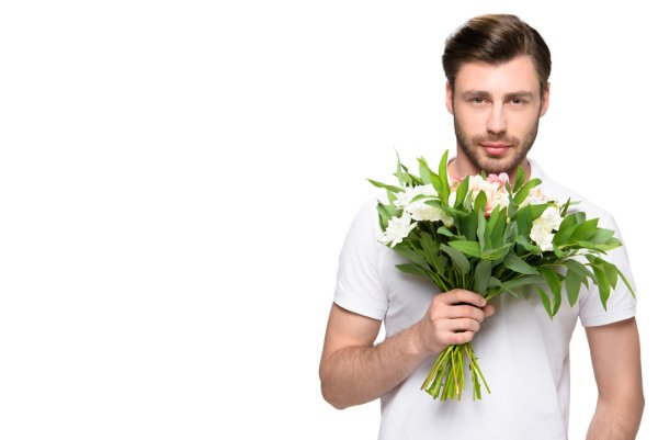 Мужчина с тюльпанами