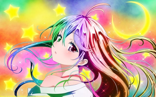 Аниме девочка с разноцветными волосами