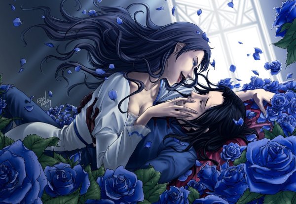 Blood+ аниме синие розы