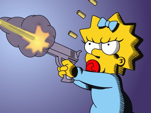 Мэгги симпсон с пистолетом