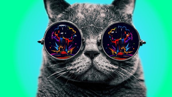 Кот в круглых очках