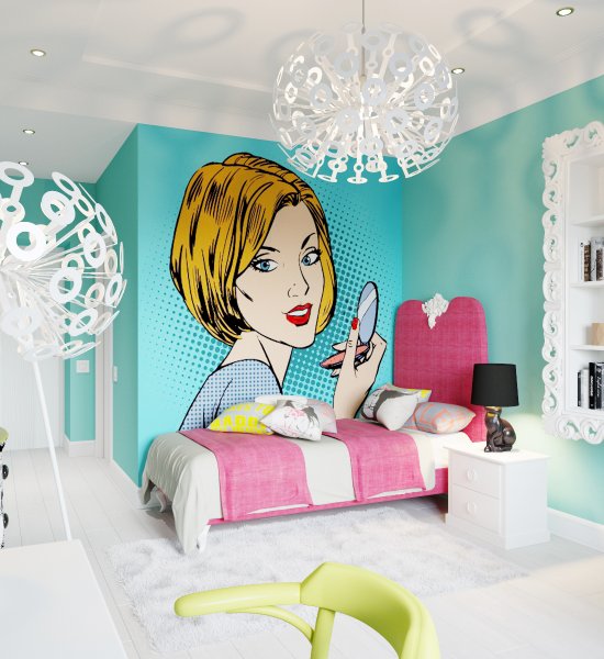 Комната в стиле поп арт для подростка