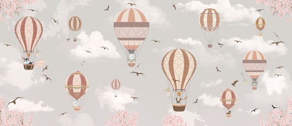Фотообои с воздушными шарами для детской