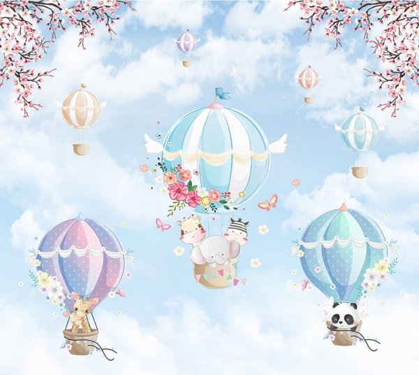 Фреска в детскую воздушные шары