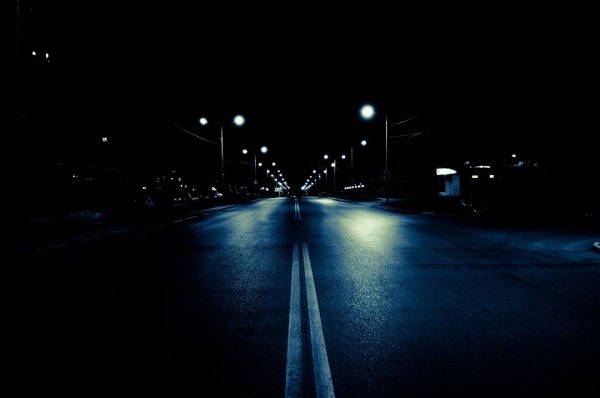 Дорога город ночь