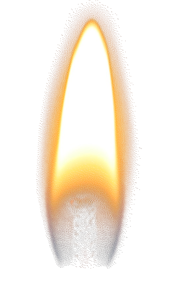 Пламя свечи на прозрачном фоне