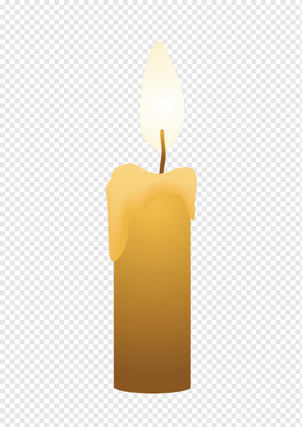 Церковная свеча на прозрачном фоне