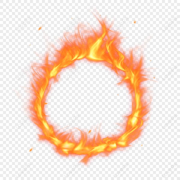 Огненное кольцо на прозрачном фоне