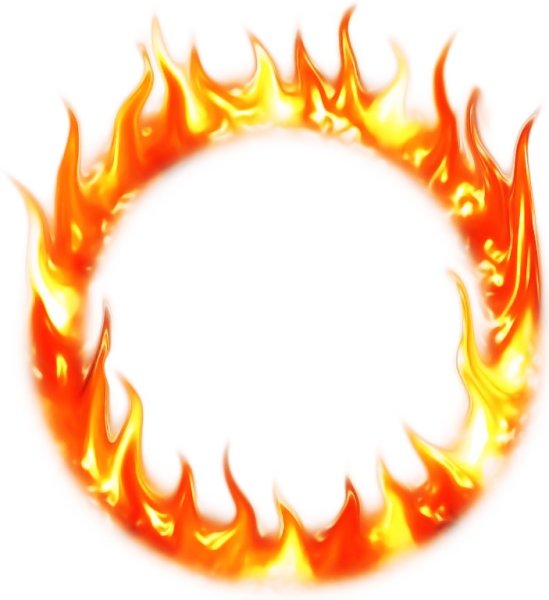 Огненный круг на белом фоне