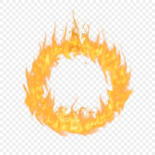 Огненное кольцо на прозрачном фоне