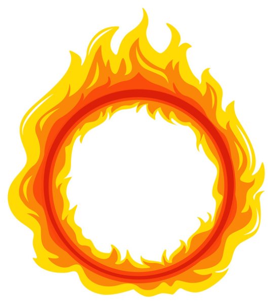 Огненный круг на белом фоне