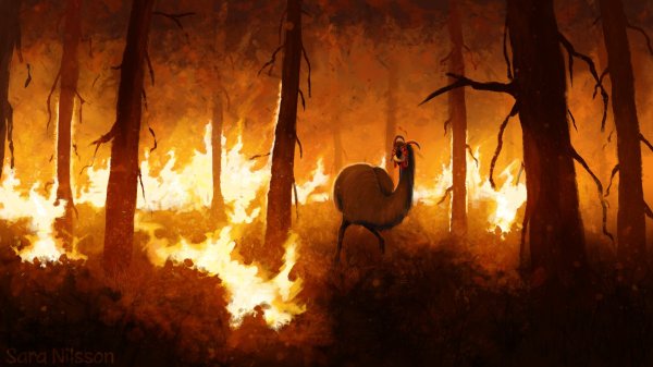 Пожар в лесу арт