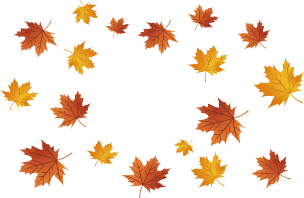Осенние листики на прозрачном фоне