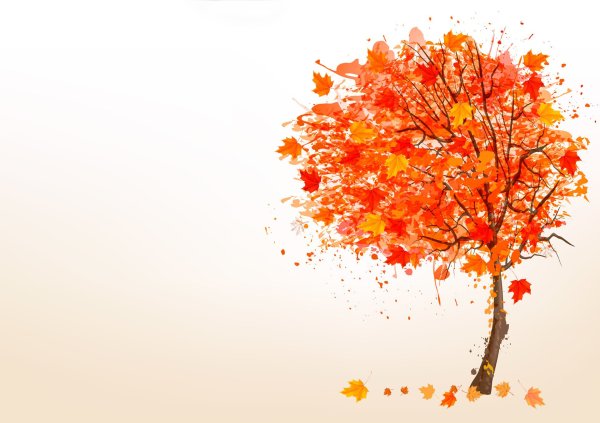 Осенние нарисованные фоны деревья