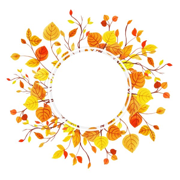 Осенняя рамка круглая