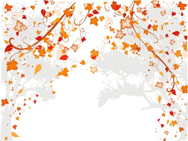 Осенняя листва на прозрачном фоне