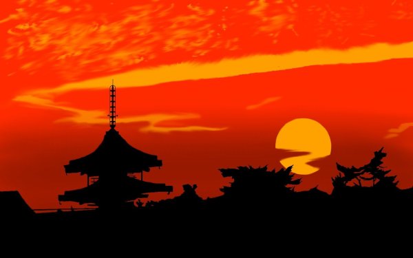Закат солнца в Японии