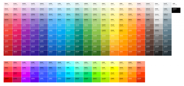 Таблица кодировки цветов RGB