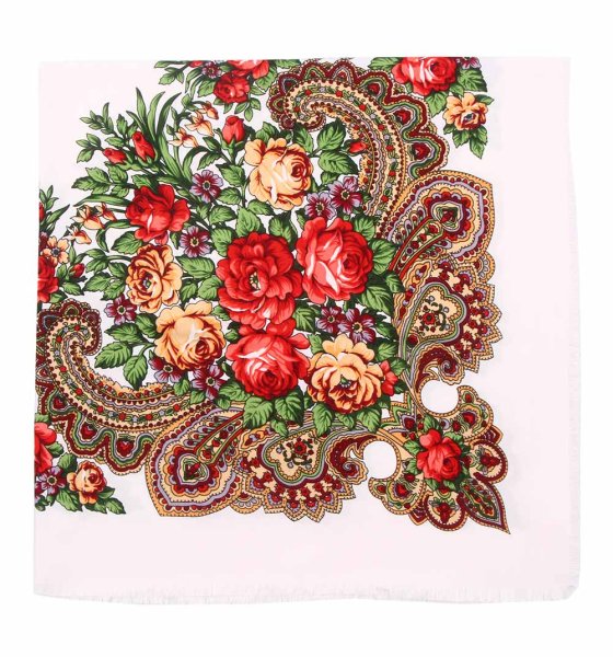 Павлопосадский платок с цветами узор