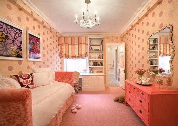 Персиковая комната для девушки