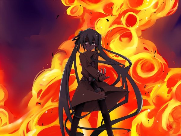 Огненная девушка аниме