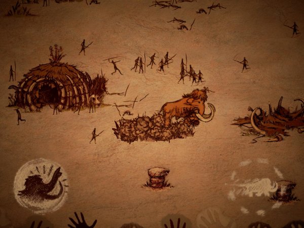 Наскальные рисунки охоты на Мамонтов